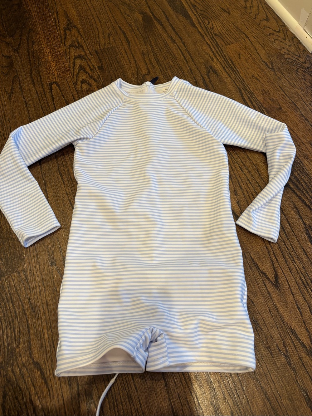 MINNOW Unisex Oasis Blue stripe Rashguard One Piece 5-6T
